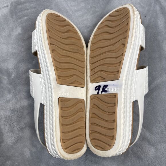 REEF Women’s Water Vista Sandals Size 11 White Tan Platform Slide PVC-Free - Picture 7 of 8